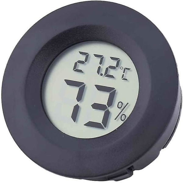 4st Mini LCD-display Rund Digital Termometer Hygrometer