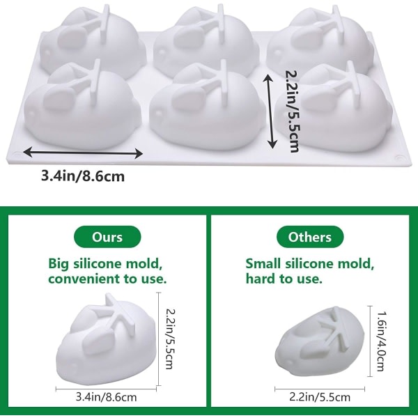 Vit - Kaninform, 3D påskhare, påsksjokolade M