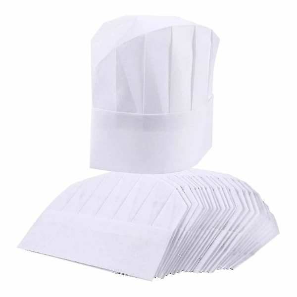 Chef Hattar 20-pak Vita engangs Kock Toques 23cm