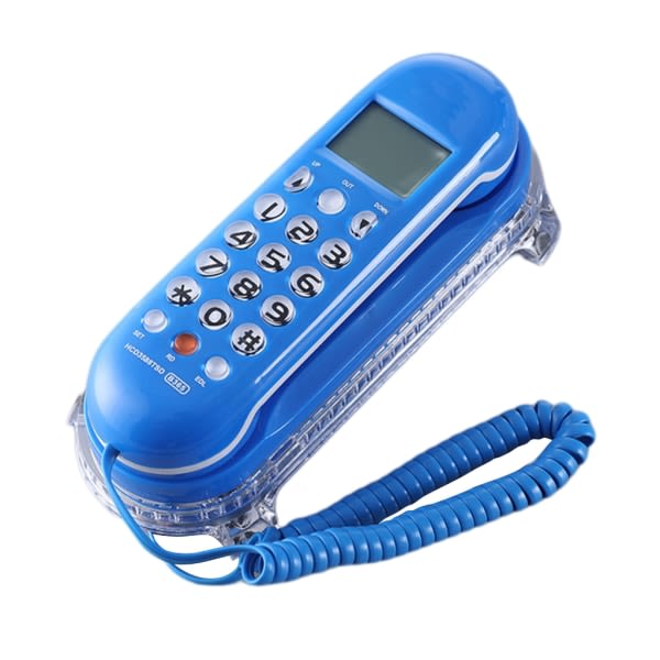 Crystal Base Mini-telefon Hurtig hurtig telefon B365 Liten vægmonteret telefon Forbættet displayfunktion Blå