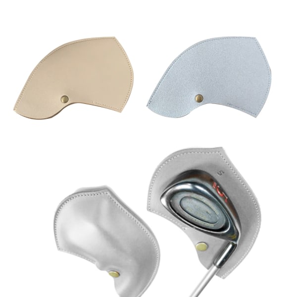 Enkel design Enfärgad golfklubbhuvud med etikett PU Vattentät Fairway Hybrid Portabel Cover Sportdel Guld