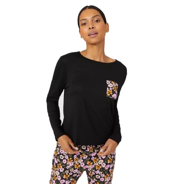 Debenhams Dam/Dam Höstängströja Långärmad Pyjamas Svart 8 UK - 10 UK