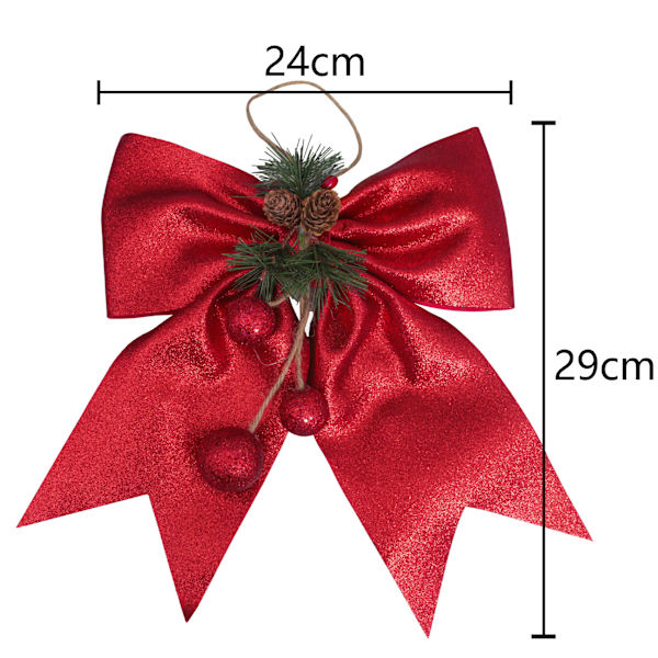 Populär ny stor julrosett julgransdekoration rosett tallkotte julrosett hänge 3PCS