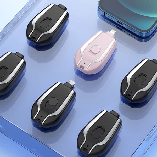 Bærbar Powerbank Nødoplader PINK TIL TYPE-C TIL TYPE-C