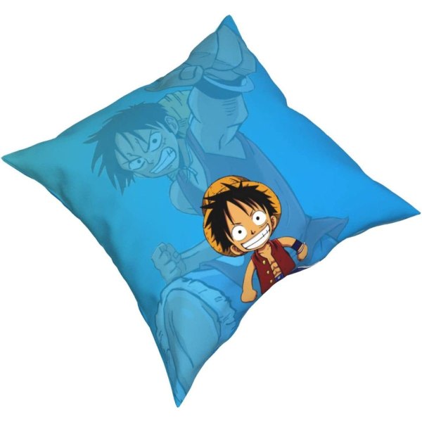 Komfortabel og holdbar One Piece Luffy Tegneserie Fire Sæsoner Kaste Pudebetræk Hjem Dekorativt Stue Soveværelse Sofa Pudebetræk Størrelse 18 \" X18