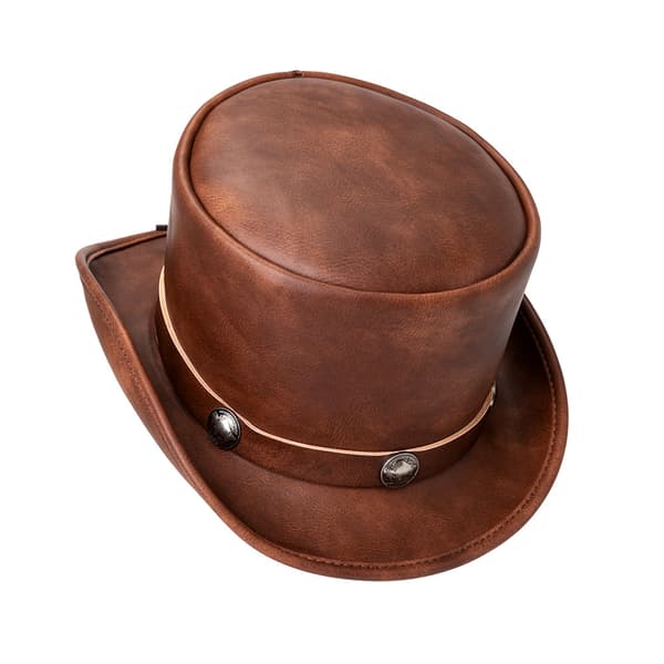Steampunk-silinterihattu, taikurin silinterihattu, knalli, tekonahka