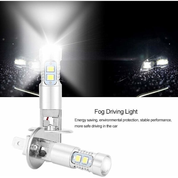 Forlygtepærer, 2x H1 6000K Super Hvide 100W LED Forlygtepærer Kit Lavt Lys