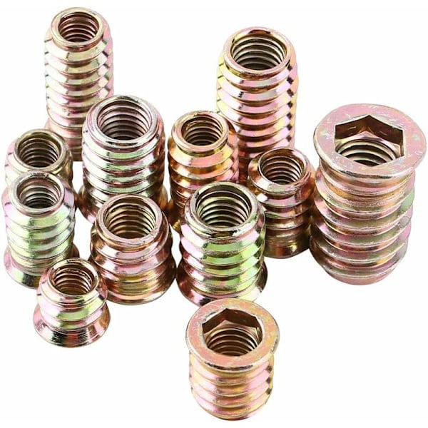 Pakke med 20 stk. M6/M8/M10 Zinklegering Gevind Hex Møtrik, Zinklegering Indsats Møtrikker Sortiment (M613mm)