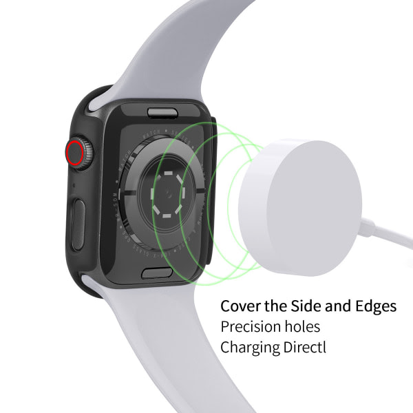 TG 10 st svart hårt case Apple Watch Series 6 / SE / Series 5 /