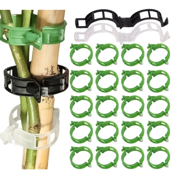 Planteklemmer til plantestøtter/espalier 100-pak Black Svart
