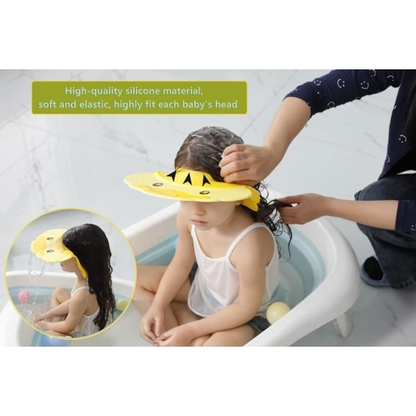 TG Gul babyshowerhætte, justerbar visir badehætter, shampoo