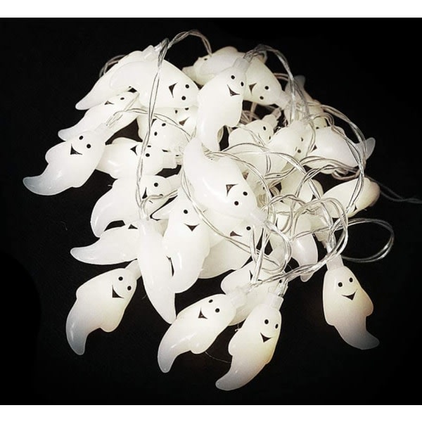 Halloween Ghost String Lights 15ft 30 LED Pumpkin Ghost Lights