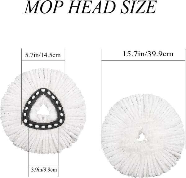 6-pack ersättningsmopphuvuden och 1 borste, kompatibel med Viled EasyWring 1-tankssystem - vit - Cyslmuk®