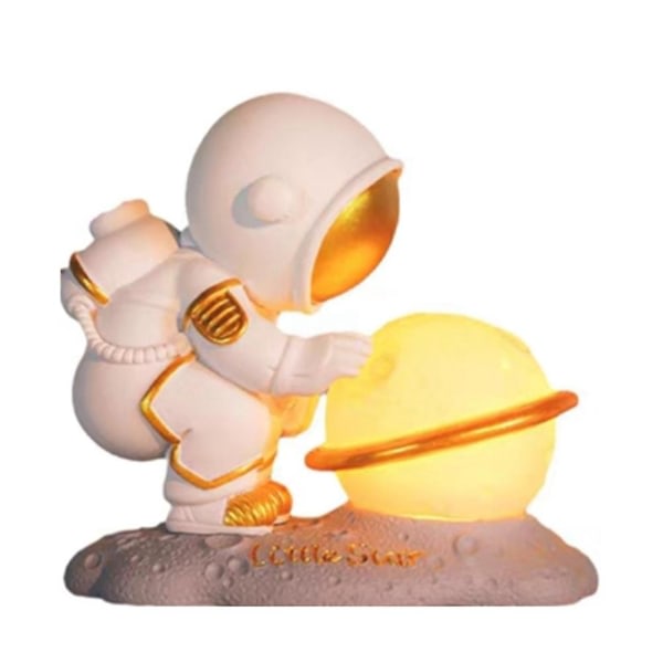 Astronaut Nattlampa Segerhälsning Rymdman Resin Skulptur Vardagsrum Barn Sovrum Säng