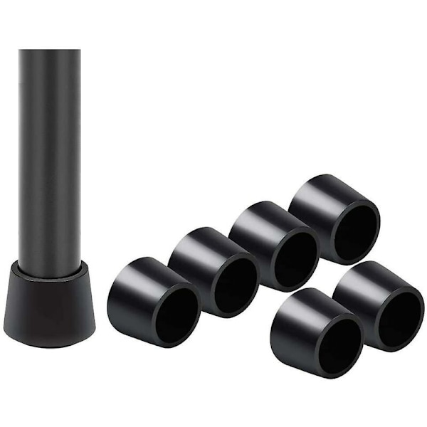 16-pack Stolsbensskydd, Stolsbensskydd Gummi Stolsbensskydd Ändstycken, Innerdiameter - 1 tum / 25 mm, Svart