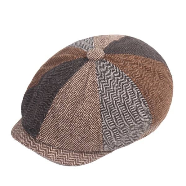 Kvinnor Män Basker Hatt Baixiaoyuan Färgmatchning Fiskbens Retro Åttkantig Hatt Hatt Retro Basker Färgmatchning 1 M（56-58cm）