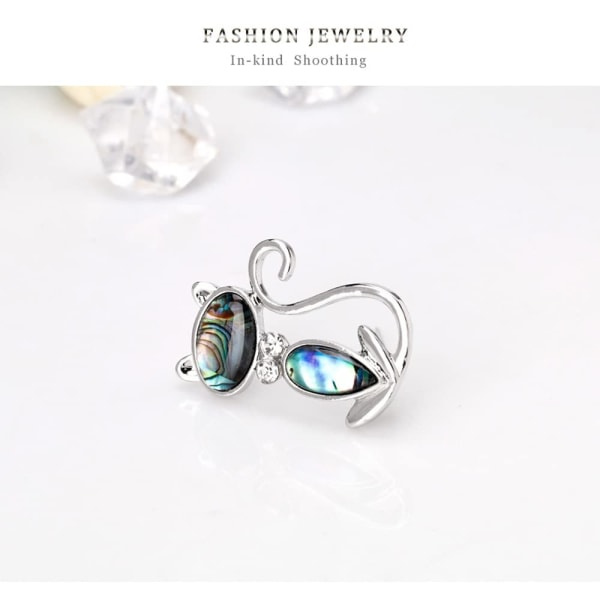Kattbrosje for kvinner Mote Halsduk Spenne Legering Rhinestone Dyr Brosje for morsdaggave