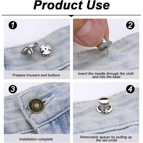 12 stk. 17 mm Justerbare udskiftningsknapper til denim og håndværk #8