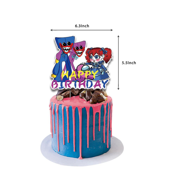 Poppy Playtime Huggy Wuggy Børnefødselsdagsfest Balloner Banner Kage Topper Sæt Dekoration Tilbehør