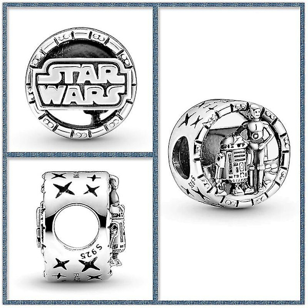 S925 Hopeaa Korut Tähtien Sota Anime Asusteet Yoda Bb-8 R2 Mandalorian DIY Helmi Rannekoru Kaulakoru Riippuva Koru Sopii Pandoralle Leikkikalut Lahja