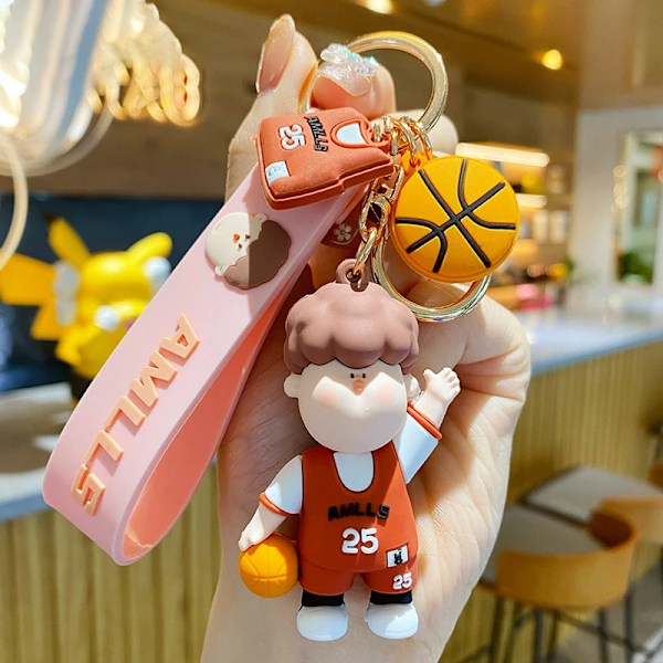 Nyckelring med tecknad baskettigerjacka för flickor och pojkar 2