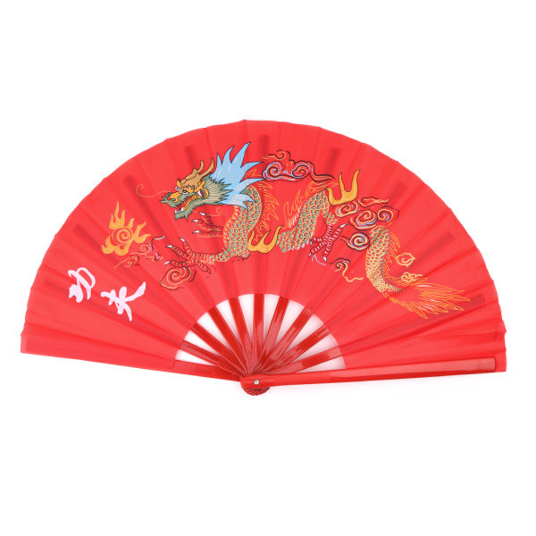 Håndholdt Wushu Træningsfan Tai Chi Foldbar Fan Traditionel Kinesisk Fan Kung Fu Kampsportsfan Tai Chi Fan Rød