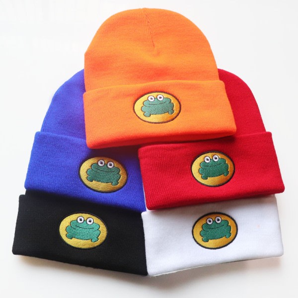 Sød Tegneserie TV Parappa The Rapper Frø Stickade Huer Unisex