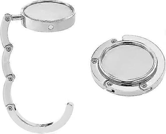 4-pack vikbar handväskkrok i metall för skrivbord eller bord, silver