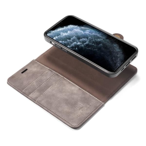 DG.MING iPhone 13 Mini Split Nahka Lompakko Kotelo - Kahvi Ruskea