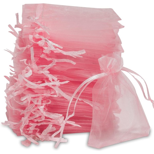 TG 100-pack organzapåsar, 7x9 cm, organza presentpåse, smyckespåse