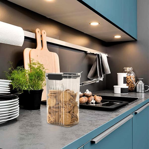Can Crusher Jars Food Storage Containers, Transparent, Airtight, Home, Kitchen, Pantry, Organization and Storage, Candy, Rectangular, 1800ML_yux 1800ml