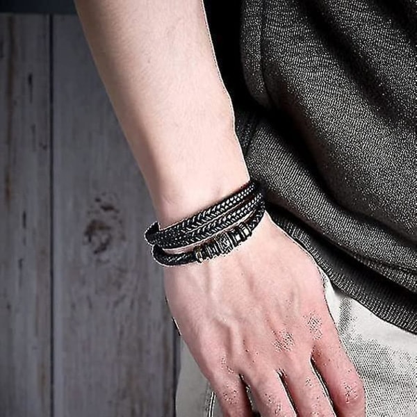 Till min son - Älskar dig för alltid Läderarmband, flätat läderarmband för män Armband Armband Armband