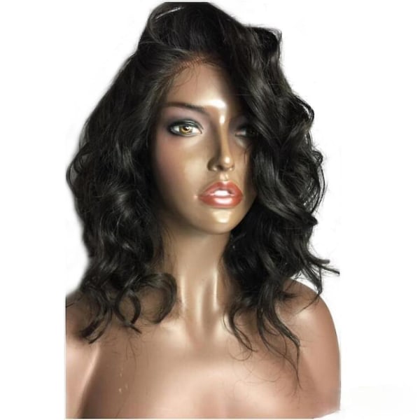 TG Kvinnor peruk gratis kort lockigt hår syntetiska peruker svart w93