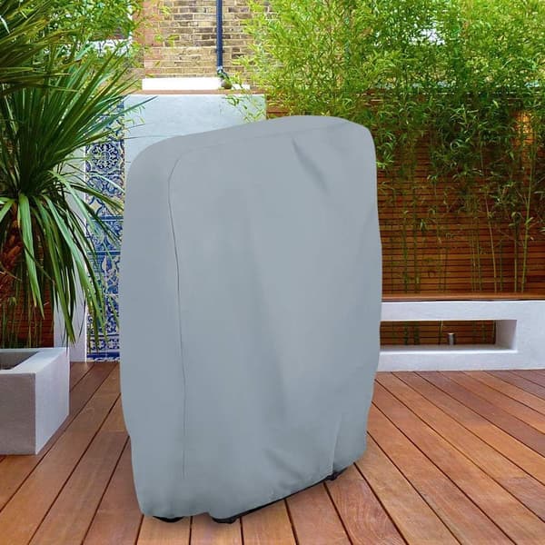 20/34*71*110cm Trädgårdsstolsöverdrag - Fällbart Solstolsöverdrag, 210D Oxford, med Förvaringsväska - Grå