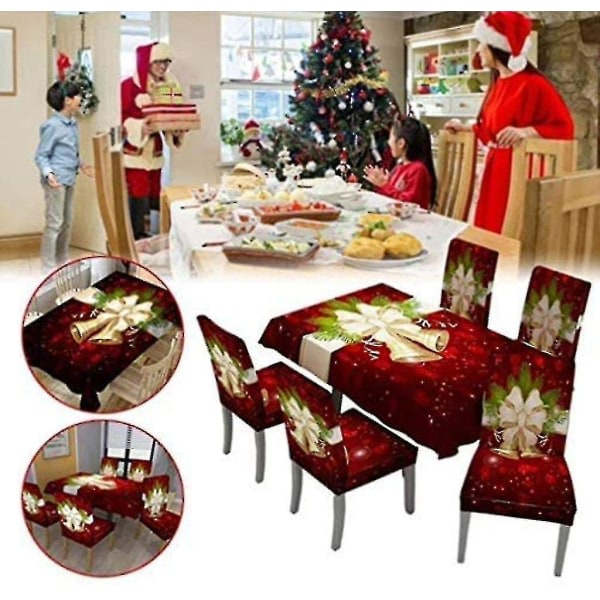 4 stk Jul Stretch Stolovertrekk for Julfest