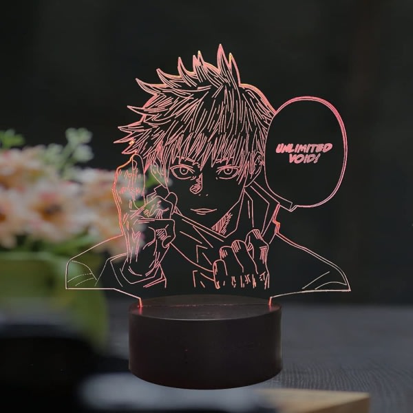 Anime Satoru Gojo 3D LED Natlampe til Soveværelsesindretning