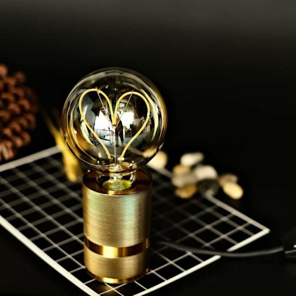 LED Pærer Vintage Pære 4W Dæmpbar Antik Edison Pære LED Filament 220/240V G95 Hjerte Varmt Skær (Guld)