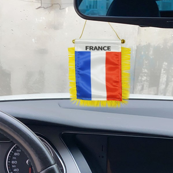 Vimpel Frankrike 15x10cm - Mini fransk flagga 10 x 15 cm specialbil