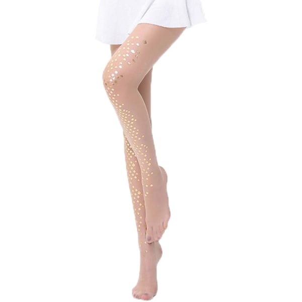 Galaxy Mermaid Tights Ultra Thin Nylon Sequined Elastic Stocking Glitter (Gold) Gold