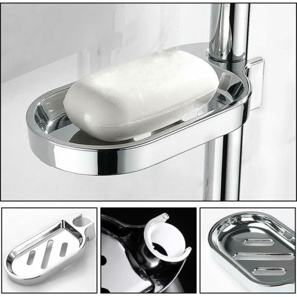 Såpedispenser for Dusjstang 25mm Anti-Rust Justerbar Såpekopp Holder