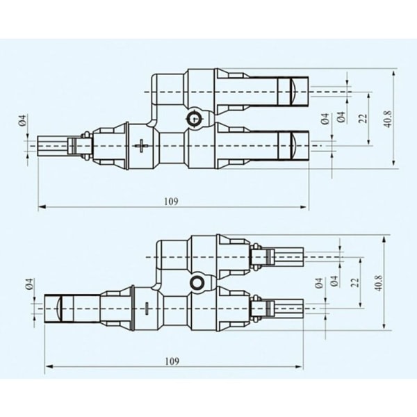 TG MC4 Solpanel T/Y Branch Connectors Kabeldelere Connector