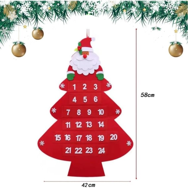 Galaxy Filt Julekalender med 24 Dags Lommer, Adventskalender Julemand