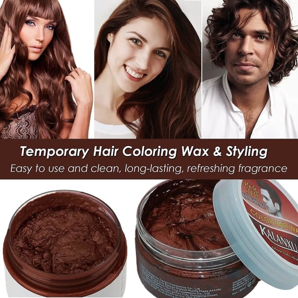TG Tillfällig hårvaxfarve, chokladhårfarvning, chokladhårvax Hårfarve til mænd kvinder Omedelbar styling Choklad 100g