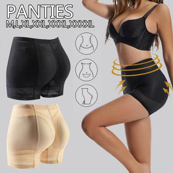 Kvinner Butt Lifter Hip Enhancer Shaper Truser Undertøy Ass Padd_yu Black XL