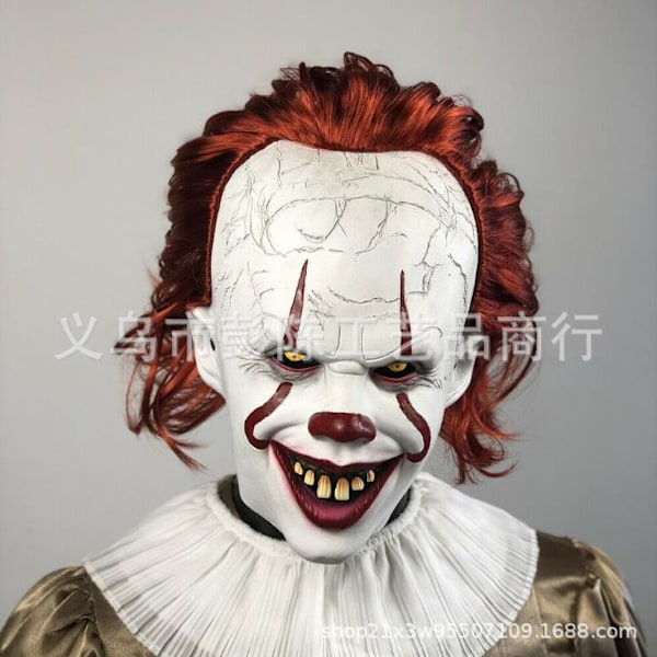 Hohtava pellemaski cosplay Halloween kauhu päällystakki takaisin sielu pellemaski uusi takaisin sielu pelle Smiling Clown【Smile Glow】