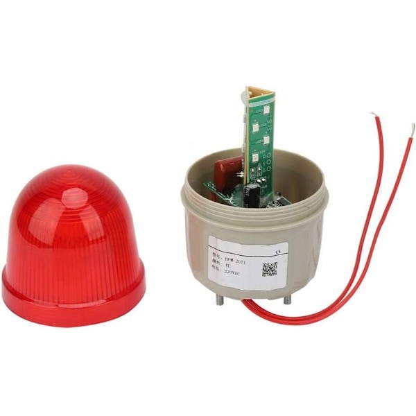 LED Stroboskop Signallampa 220V AC/3W, LED Blinkande Varningsfyr Larm Lampa, Bultfast, Diameter 75mm