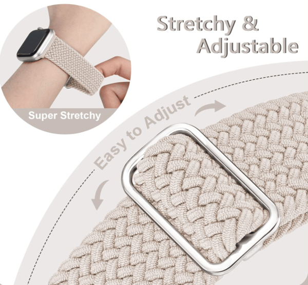 5-pack flätade elastiska justerbara band kompatibla med Apple Watch