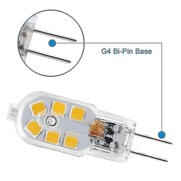 10 stk. G4 LED majspinnlamper (AC/DC12V: varmt lys 3000K)