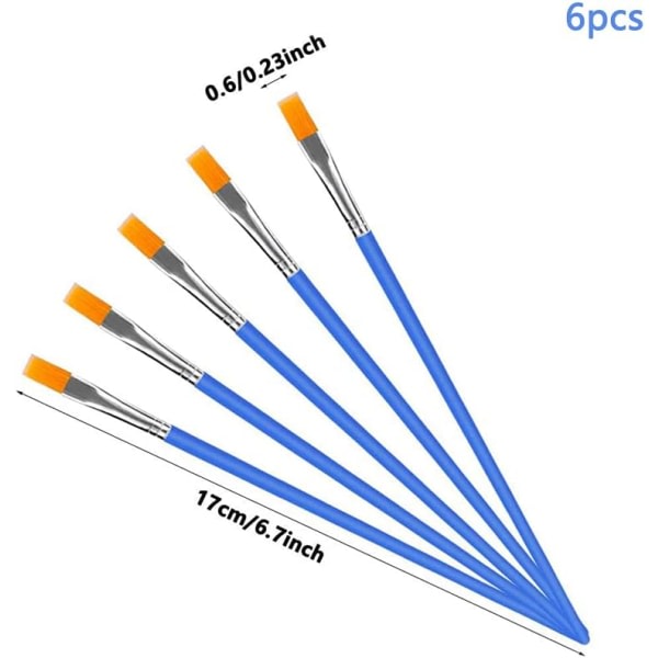 TG 6 platta penslar, liten bulkpensel f?r fina detaljer, konstm?lning-A