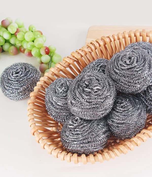Rostfria stålullssvampar 6-pack, rostfria skursvampar för kastruller, pannor, grillar och diskhoar, flexibla kökssvampar, 9 cm